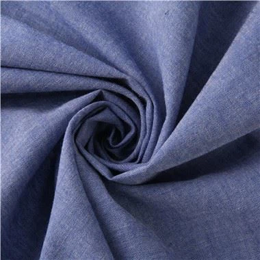 Tessuto chambray di cotone tinto in filo 100